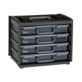 Raaco Draw Storage Cabinets - Handybox 55x4 Pro Engineers Service Case Holders - With 2xpsc 4-15 And 2xpsc 4-17.